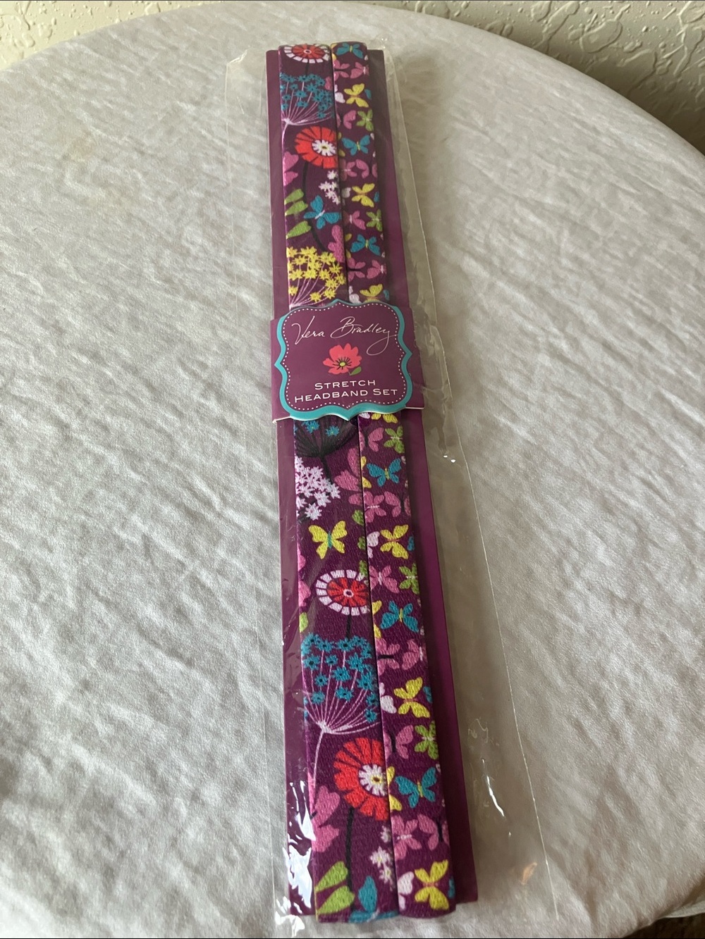 Vera Bradley: Plum Floral & Butterfly Stretch Headband Set